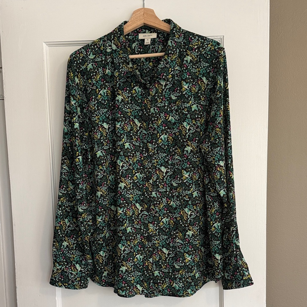 William Morris Print Long Sleeve Blouse